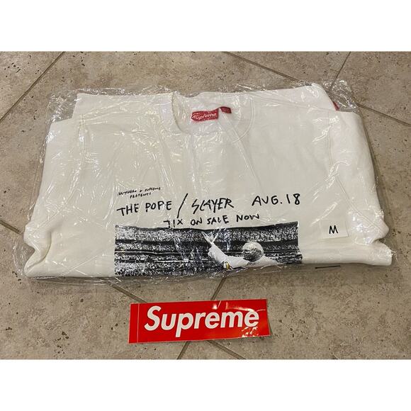 SUPREME x ANTIHERO The Pope / Slayer CREWNECK Sweatshirt M Medium SS16 NEW RARE - Picture 1 of 7